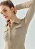 Luxe merk designer yogapak al yoga revers yogajas dames slanke lange mouw dubbele ritssluiting fitnesspak Lente en herfst warme blazer