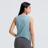 Camicie attive LuluLogo Donna Sport Yoga Canotta Palestra Fitness Gilet da allenamento traspirante T-shirt corta Camicetta senza maniche ovest Abbigliamento donna