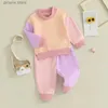 Clothing Sets Toddler Baby Girls Boys Clothes Sets Contrast Color Long Sleeve Pullover Elastic Waist Pants Fall 2Pcs Outfits