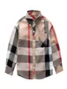 Moda Abbigliamento per bambini 38T Primavera manica lunga grande maglietta scozzese Couverture Colletto Risvolto ragazzi Maglietta KJY7668649087