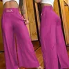 Pantalon évasé taille haute, couleur unie, jambes larges, Chic, ample, élégant, en métal, pour le bureau, les vacances, droit, été