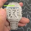 MOQ 1 Anpassad billig Ice Out VVS Moissanite Diamond Mechanical Watch