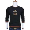 2021 Autumn and Winter New Long Sleeve Spot Cotton Casual Thin Round Neck Sweater Youth Brodery Sequin Men's Fashion