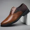 Men Oxford imprime les chaussures de robe de style classique blanc noir rouge orange lacet up Formal Fashion Business