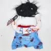 Cat Costumes Pet Transformation Outfit Fine Workmanship Clothes Funny Chucky Dog Costume With Pattern Wig Knife Halloween For