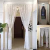 Curtain Pastoral Style Window Mosquito For Bathroom Door Bedroom Hollow Tulle White Flower Pattern Curtains Home Textile