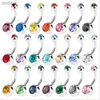 Navelklockknappringar 10 st/parti Piercing Navel Surgical Steel Single Crystal Rhinestone Belly Button Rings Navel Piercing Ombligo 5/8mm Ball Nombril YQ240125