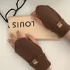 Touch screen knit half gloves Winter ladies cute fingertip half finger gloves students write warm gloves