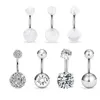 Navel Bell Button Rings 1pc 14G Belly Button Rings Navel Nombril Piercing Stainless Steel Belly Rings Women CZ Body Piercing Crystal Belly Rings Smycken YQ240125