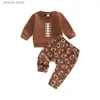 Kläderuppsättningar LIORITIIN 0-3 Years Spädbarn Baby Boys 2st-outfit långärmad tröjor