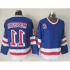 Vintage Mark Messier # 11 Hóquei Jerseys 75Th Blue 1992 Nation Team Red Campbell Laranja Camisas Costuradas C Patch MX 53