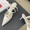 Sandaler Eilyeken Spring New Gold and Silver Pump Womens Fashion Pointed Womens Elegant Thin High Heel Hollow Dress Sandalias de Mujer J240224