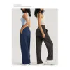 Lu Lu Lign High Rise Align Wide Leg Pant Regelbundna vandringslöpande tights byxor Yoga Leggings Lemon S Gings