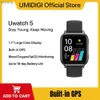 Akıllı Saatler UMidigi Uwatch 5 Bluetooth Smart Watch GPS 5ATM Su Geçirmez Akıllı Akıllı Fitness Kalp Hızı Kan Oxygen Monitörü Android YQ240125