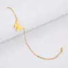 14k geel gouden vlinder enkelbandje voor vrouwen meisjes Boho hanger ketting been enkelband strand voet accessoires cadeau