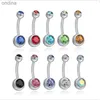 Navel Bell Button Rings 1pc Sexy Belly Button Rings Navel Ring Body Belly Piercing Colorful Birthstone Charms Jewelry For Women Beach Belly Navel Rings YQ240125