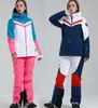 Kurtki narciarskie kobiety narciarskie garnitur zimowy na zewnątrz ciepłe wiatroodporne wodoodporne snowboard żeńskie spodnie z kurtką termiczną Snow3599152