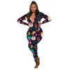 Womens Jumpsuit Bodysuit Onepiece Pant For Women Casual Printed Long Sleeve pants Home Jumpsuits Rompers Home Clothes