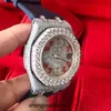 Moissanite Diamonds Watch orologi ghiacciati PASS Diamond TEST Cassa in argento quadrante giallo Cronografo meccanico meccanico ETA di alta qualità Orologi da polso di lusso da uomo