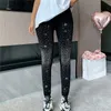 Leggings femininas diamante cuecas para mulheres 2024 primavera outono versátil outwear collants com elevador de salto respirável moda casual calças