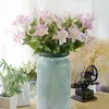 Dekorativa blommor 1pc simulering eucalyptus hem dekor clematis gren konstgjorda lilthree-head desk ornament blommor arrangemang