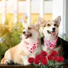 Vêtements de chien 20x écharpe rose pour décoration de cou d'animal de compagnie Saint-Valentin motif de coeur serviette foulard bavoirs goutte