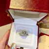 Anello Anello di design Anelli di lusso Gioielli Tinta unita Lettera design con diamanti Anelli Regali di Natale Gioielli Temperamento Stili versatili Confezione regalo misura 6-9 buona