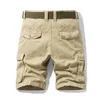 Men's Shorts 2024 Pantalones cortos militares holgados con múltiples bolsillos para hombre de verano, pantalones cortos tácticos de algodón caqui para hombre, pantalones cortos 30-38 sin cinturón J240124