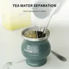 L'ensemble Yerba Mate Gourd comprend une tasse à thé en acier inoxydable à double paroi et un séparateur de thé Bruch de nettoyage de paille Bombilla Mate 240124