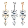 Nombril Bell Button Rings Couronne Nombril Anneau Aile D'ange Ventre Piercing Anneau Sexy Nombril Piercing Bar Fleur Belly Bar Nombril Piercing Ombligo Dangle YQ240125