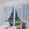 Cortina estilo pastoral janela mosquito para porta do banheiro quarto oco tule branco flor padrão cortinas têxteis para casa
