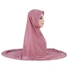 Etnische kleding Ramadan Eid Moslimvrouwen Instant Hijab Effen Tulband Islamitische Khimar Gebed Headwraps Arabische Sjaal Midden-Oosten Een Stuk