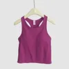 Lu Align EBB femmes Sport gilet forme course Gym Sport débardeurs mince côtelé Fitness sans manches chemise intégré soutien-gorge haut court Yoga Lu Lemon LL 2024