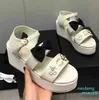 디자이너 -Women 's Sandals 럭셔리 편지 여름 여자 하이힐 남성 캐주얼