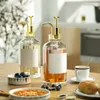 Liquid Soap Dispenser Small Syrup Glass Coffee Pump Bottle Set With Labels For Home Restaurant 17oz Bar Accessories Easy