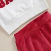 Ensembles de vêtements Lioraitiin 6M-4Y enfant en bas âge bébé fille tenues de Noël Santa bébé sweats pantalons évasés côtelés ensemble bébé filles vêtements