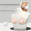 Accessoires de costumes Formes de faux seins triangulaires en silicone de style ATRS pour commode croisée Shemale Cosplay Seins artificiels 400-1600 g / paire