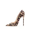 Dress Shoes Super High 12cm Sexy Women Pumps With Snake Strip Alligator Print Leopard Autumn Spring Casual Daily Heels