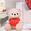 28 cm Bear Doll och Cute Heart I Love You Bear Filling Animal Valentine's Day Gift till hennes heta försäljning Beige White and Pink 240124