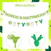 Margarita Bachelorette Party Decor Margs Matrimony Banner pour Fiesta Mexicaine Cactus Bridal Shower Fiançailles Fournitures de Mariage 240124