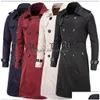 Trenchs pour hommes Hommes Manteau Classique Double Boutonnage Mascino Mâle Vêtements D'hiver Longues Vestes Style Britannique Pardessus Livraison Directe A Dhyjm