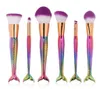 6 stuks Zeemeermin Make-up Kwasten Set Kleurrijke Fishtail Make-up Kwasten Sets Leuke Make-up Gereedschap Accessoires6761343