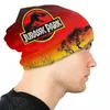 Boinas Jurassics Period Dinosaur Parks World Bonnet Hats Hip Hop Gorro de punto para hombres Mujeres Invierno Cálido Versátil Skullies Gorros Gorros