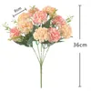 Faux Floral Greenery 1pcs 10 Flower Head Peony Fake Flowers Luksusowy bukiet dekoracja ślubna stół domowy dekoracja nieba niebieski kwiat YQ240125