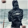 Fiske tillbehör hoodies växel män långärmad huva skjortor blusa para pesca performance kläder camisa de uv manga longa drop d dhcvz