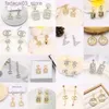 Stud Lots Style Random Send Designers Letters Stud Women Luxury Brand Earring Crystal Rhinestone Pearl 18K Gold Plated 925 Silver Wedding Party Jewerlry Q240125