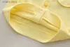 衣類セット2024韓国ブティック女の女の子の服12〜18ヶ月の女の子のための服黄色の胸肉コート白いシャツパンツセット