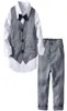 Jongens trouwkostuums kinderkleding peuter formeel kinderpak kinderen039S draag grijs vest shirt broek jongens outfit babykleding8544239