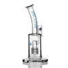 Blauw Zwart Matrix Perc Glazen Bong Waterpijpen Heady Water Pipe Dab Rig Bubbler met 14 mm Joint Ice Catcher Rookaccessoire