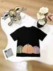 Brand Baby T-shirts Gradient Logo Child Tees Storlek 100-150 Summer Designer Kids Clothes Boys Girl Cotton Sleepe Jan20